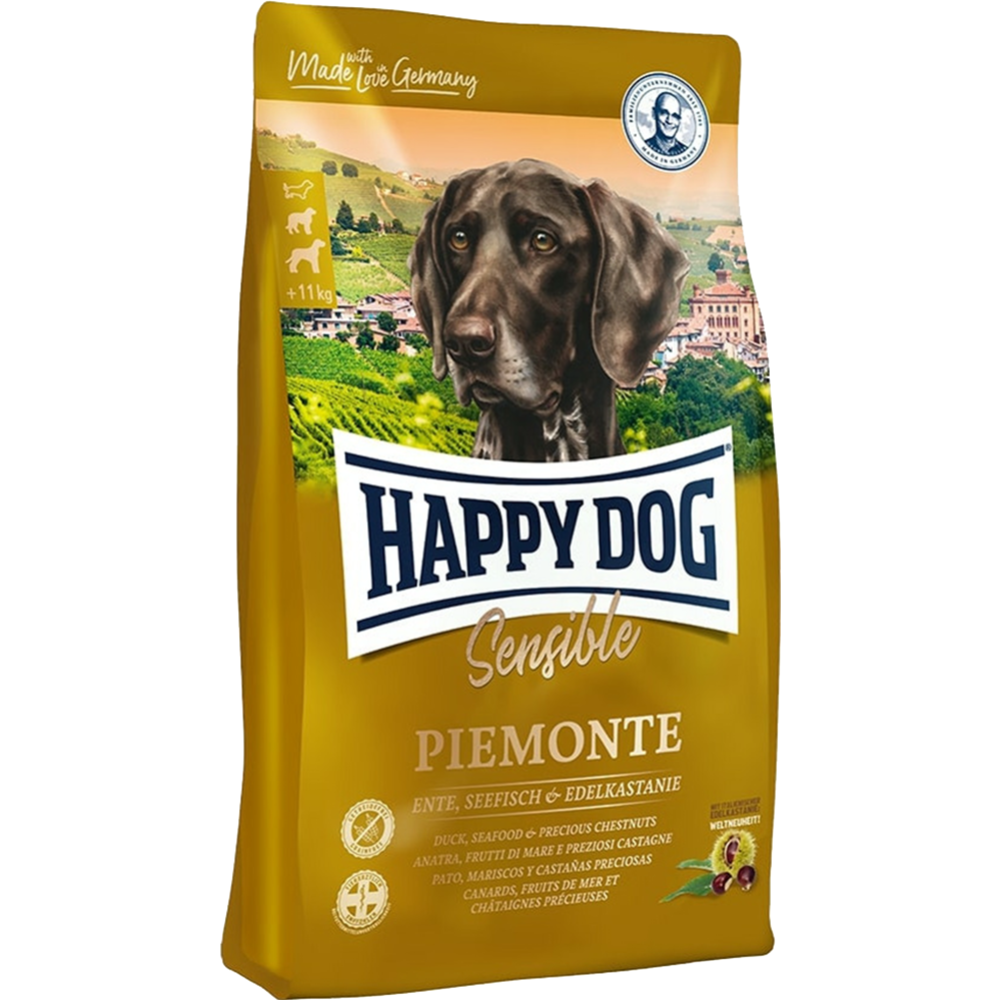 Корм для собак «Happy Dog» Piemonte, утка/рыба/каштан, 60444, 4 кг