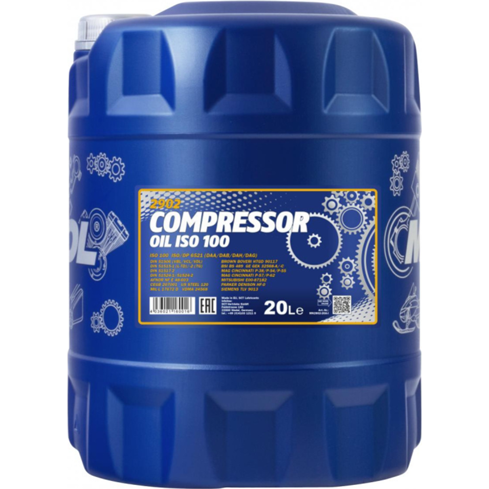 Компрессорное масло «Mannol» Compressor Oil ISO 100 2902, 20 л