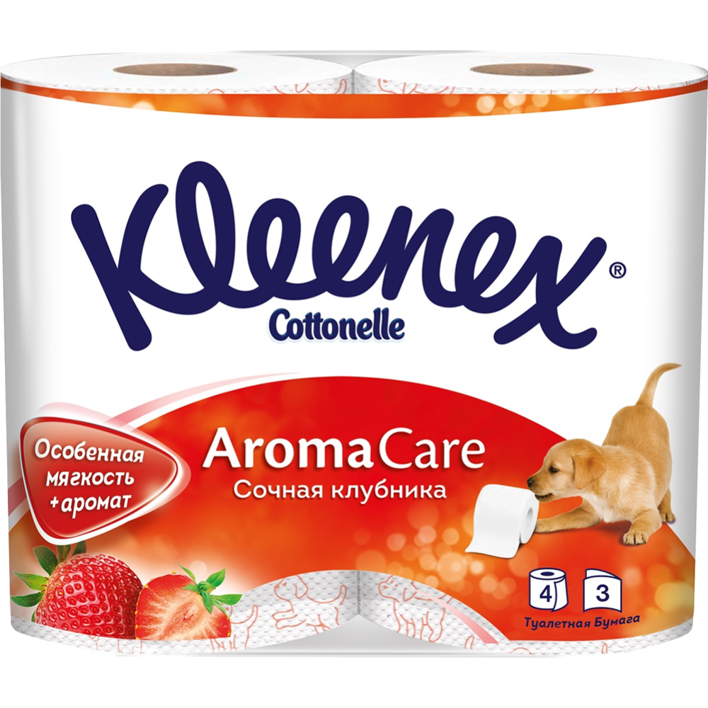 Туалетная бумага «Kleenex» Cottonelle Aroma Care, трехслойная, 4 рулона #1