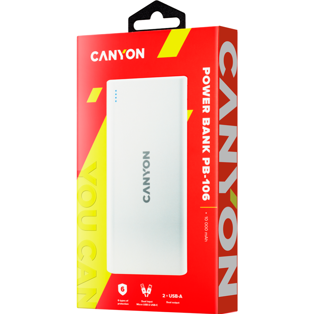 Внешний аккумулятор «Canyon» CNE-CPB1006W