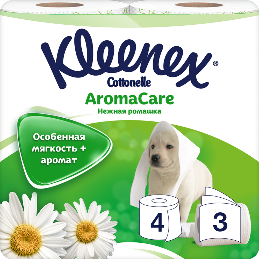 Туалетная бумага «Kleenex» Cottonelle Aroma Care, трехслойная, 4 рулона #0