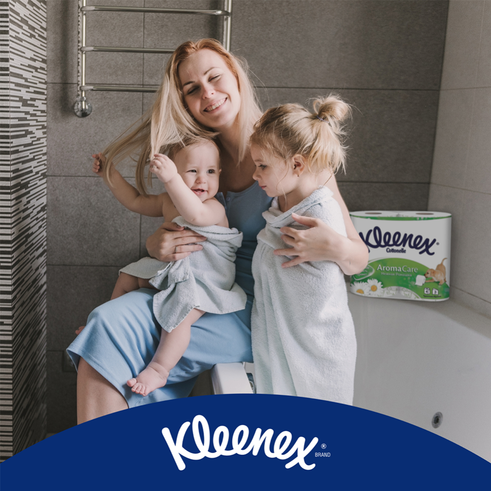 Туалетная бумага «Kleenex» Cottonelle Aroma Care, трехслойная, 4 рулона