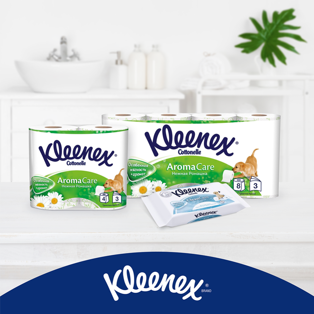 Туалетная бумага «Kleenex» Cottonelle Aroma Care, трехслойная, 4 рулона #5