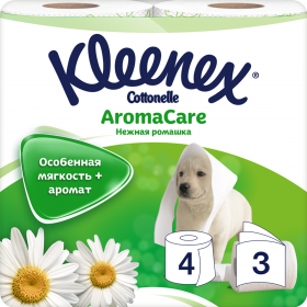 Туа­лет­ная бумага «Kleenex» Cottonelle Aroma Care, трех­слой­ная, 4 рулона