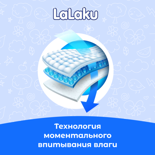 Подгузники детские «LaLaKu» размер Mini 2, 3-6 кг, 70 шт