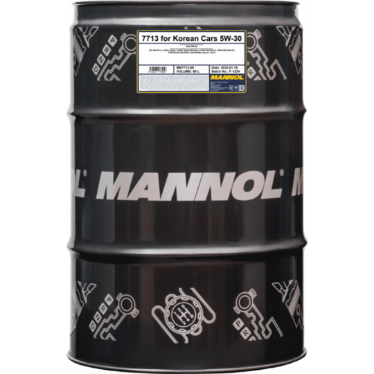 Моторное масло «Mannol» 7713 OEM for Korean Cars 5W-30 SN/CH-4 Ester, 60 л