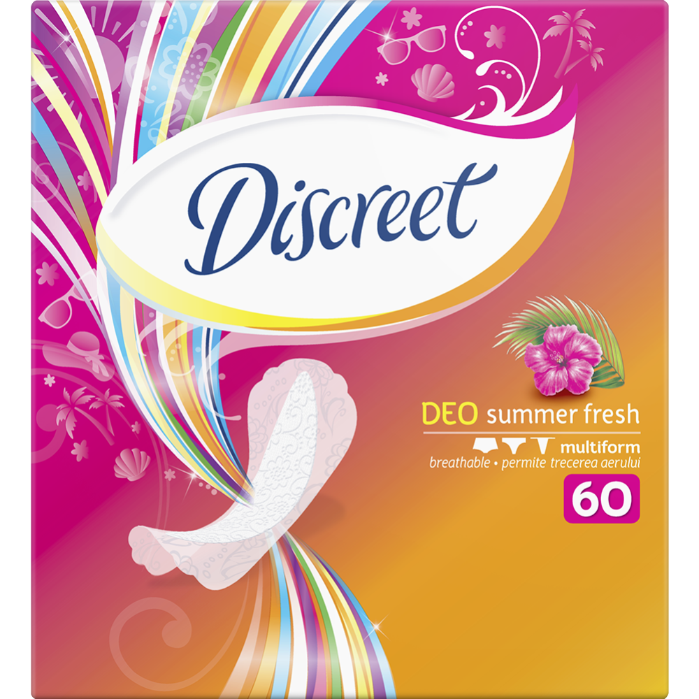 Гигиенические прокладки «Discreet» Deo Summer Fresh Multiform, 60 шт