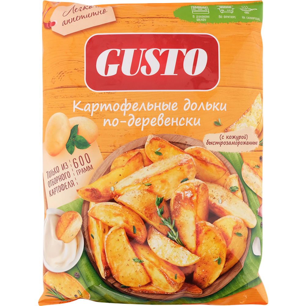 Картофель замороженный «Gusto» дольки по-деревенски, 600 г #0