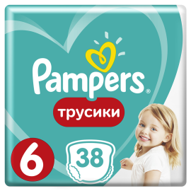 Подгузники-трусики детские «Pampers» Pants, размер 6, 15+ кг, 38 шт