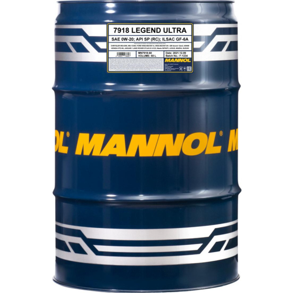 Моторное масло «Mannol» 7918 Legend Ultra 0W-20 API SN Plus RC Ester, 60 л