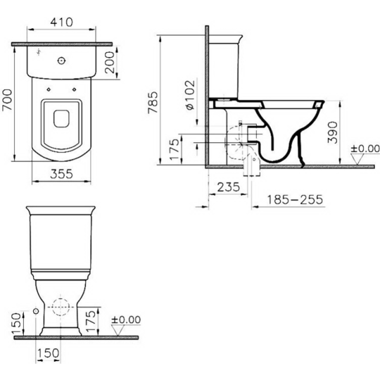 Бачок для унитаза «VitrA» Serenada, 4161B003-0107