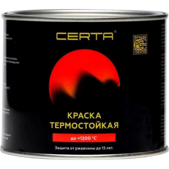 Эмаль «Certa» термостойкая, черный металлик, 400 г