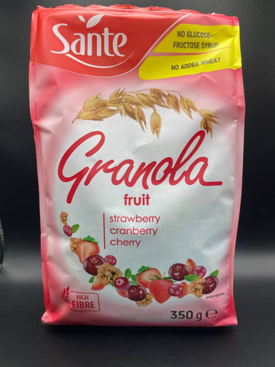 Сухой завтрак Sante Granola с малиной, клубникой, клюквой