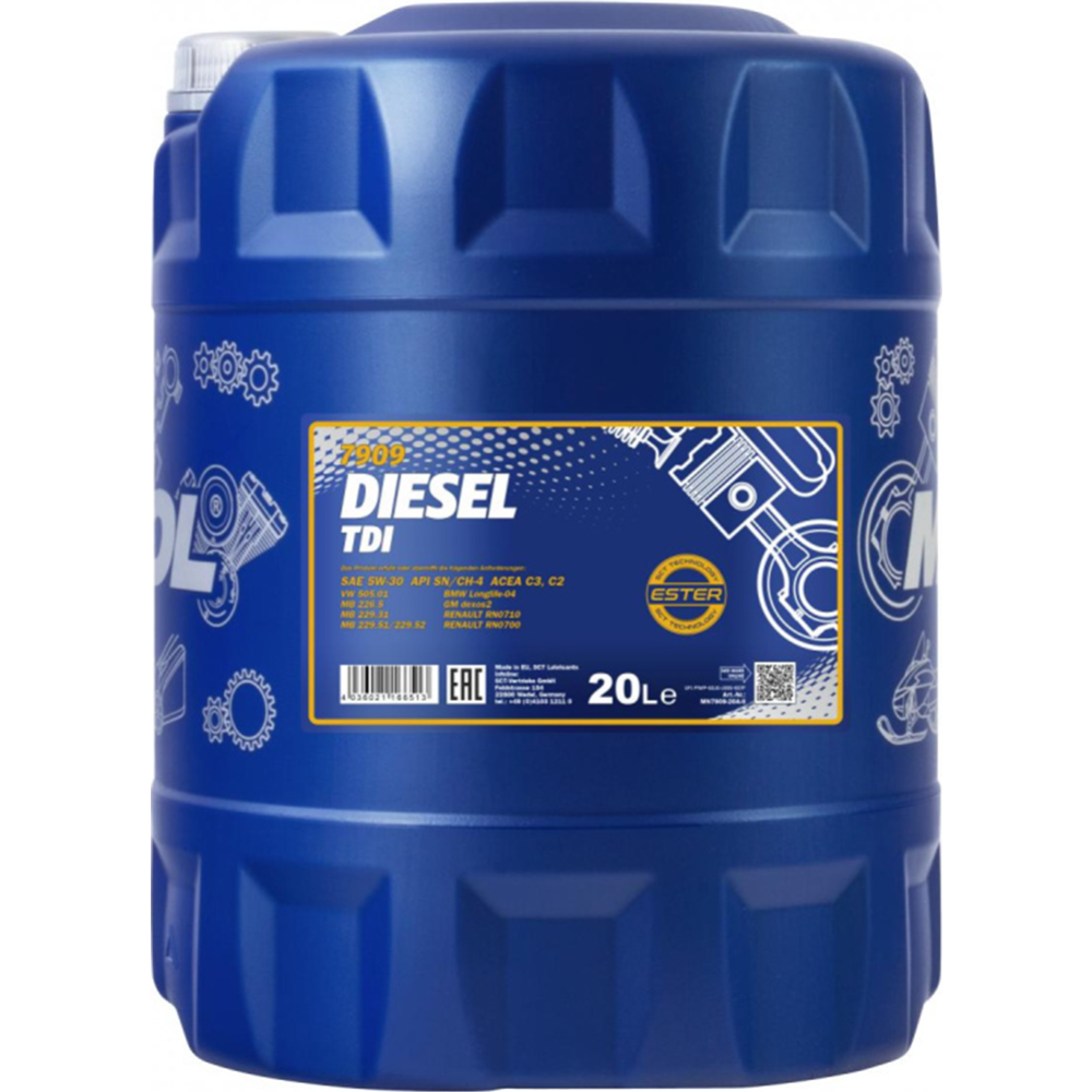 Моторное масло «Mannol» Diesel TDI 7909 5W-30 SN/CH-4, 20 л