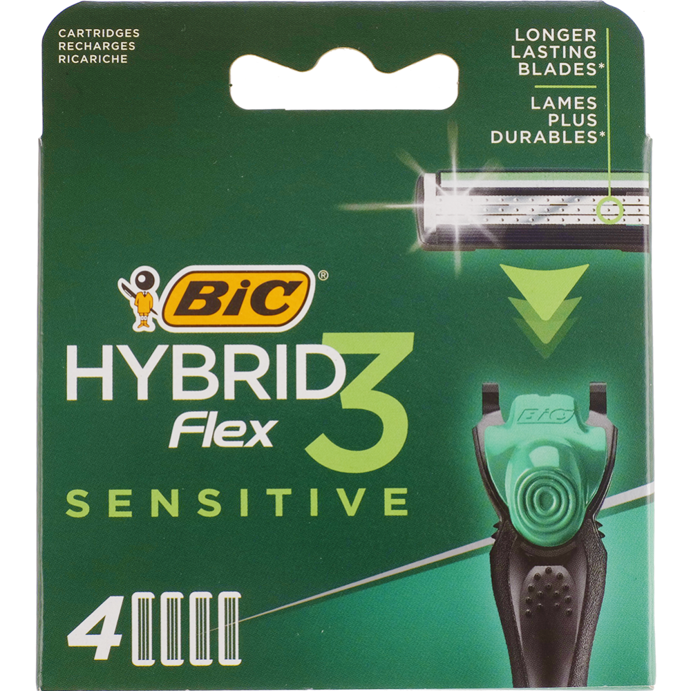 Кассеты «BIC» Hybrid Flex 3, для чувствительной кожи, 4 шт