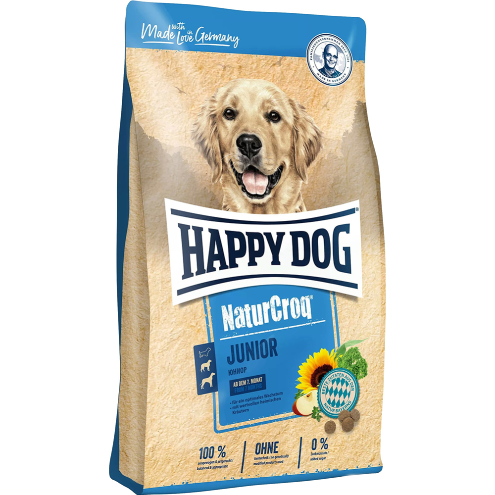 Корм для щенков «Happy Dog» NaturCroq Junior, птица/рис, 60669, 15 кг