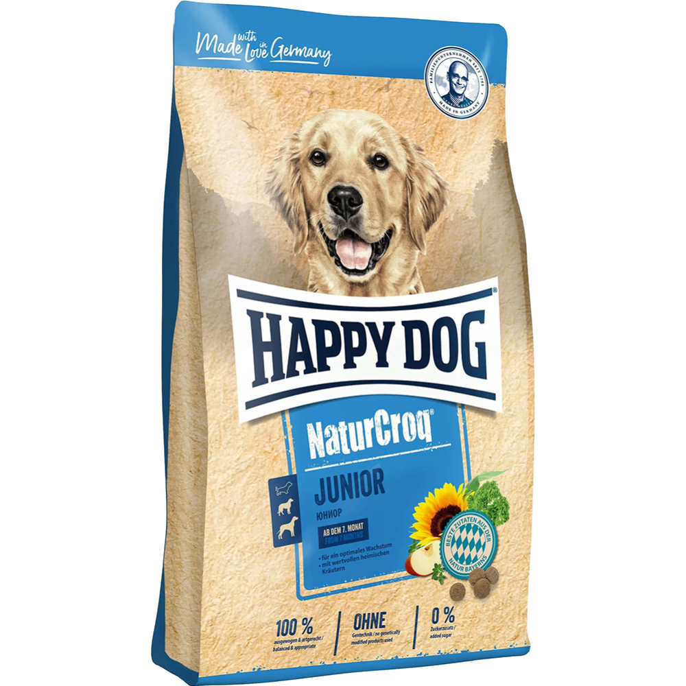 Корм для щенков «Happy Dog» NaturCroq Junior, птица/рис, 60668, 4 кг