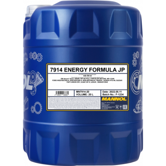 Масло моторное «Mannol» Energy Formula JP 7914 5W-30 API SN Ester, 20 л