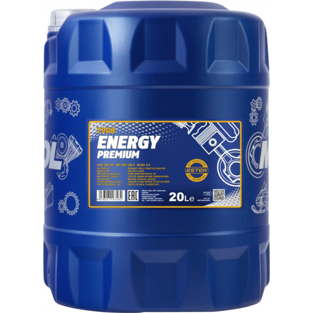Моторное масло «Mannol» Energy Premium 7908 5W-30 API SN/CF, 20 л