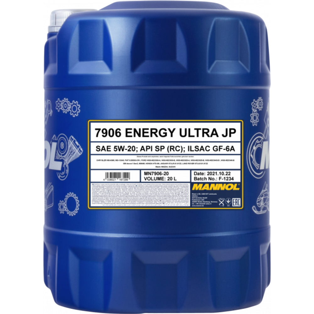 Моторное масло «Mannol» Energy Ultra JP 7906 5W-20 API SN, 20 л