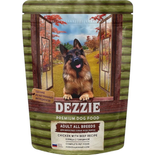 Корм для собак «Dezzie» Adult Dog, курица с говядиной, 800 г