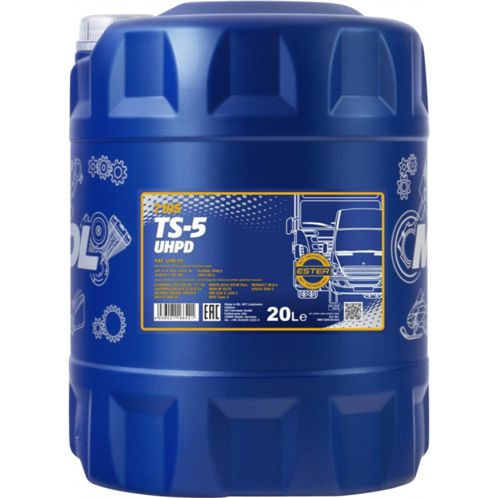 Моторное масло «Mannol» TS-5 7105 10W-40 CI-4/SL, 20 л