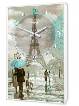 Часы интерьерные настенные вертикальные Париж романтика для дома