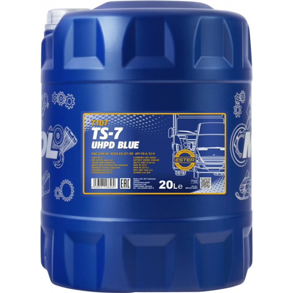 Моторное масло «Mannol» TS-7 Blue 7107 10W-40 API CK-4 E6, 20 л