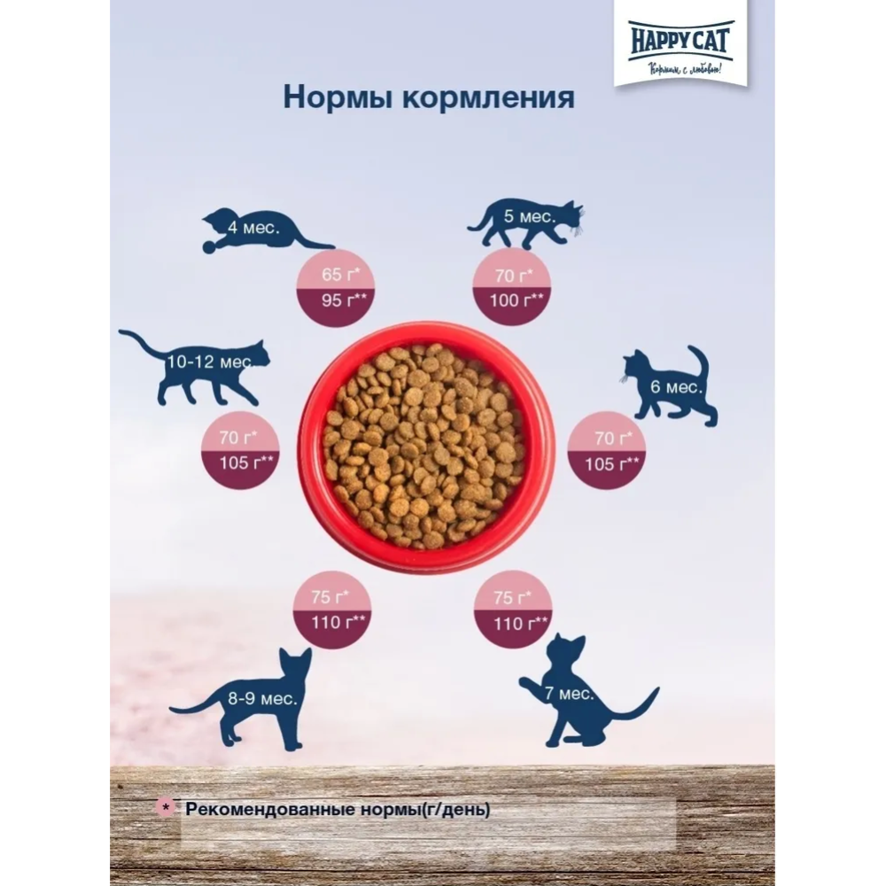 Корм для котят «Happy Cat» Young Junior Land-Geflugel, птица, 70539, 1.3 кг