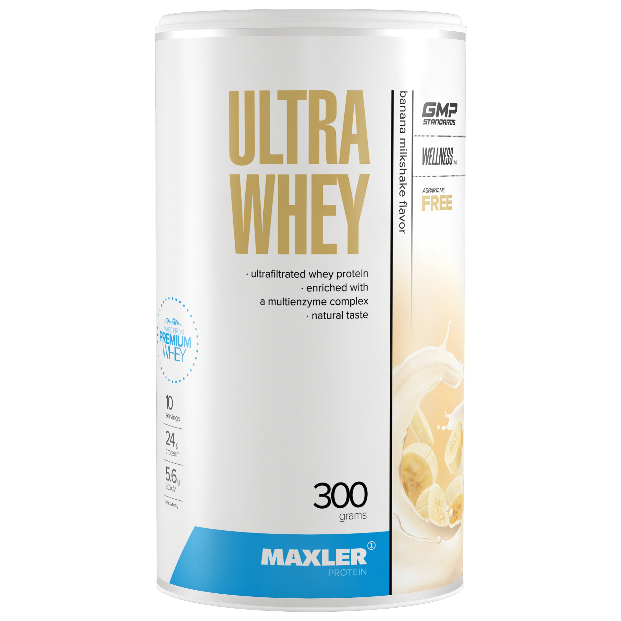 Протеин Maxler Ultra Whey 300 g (can) - Banana Milkshake