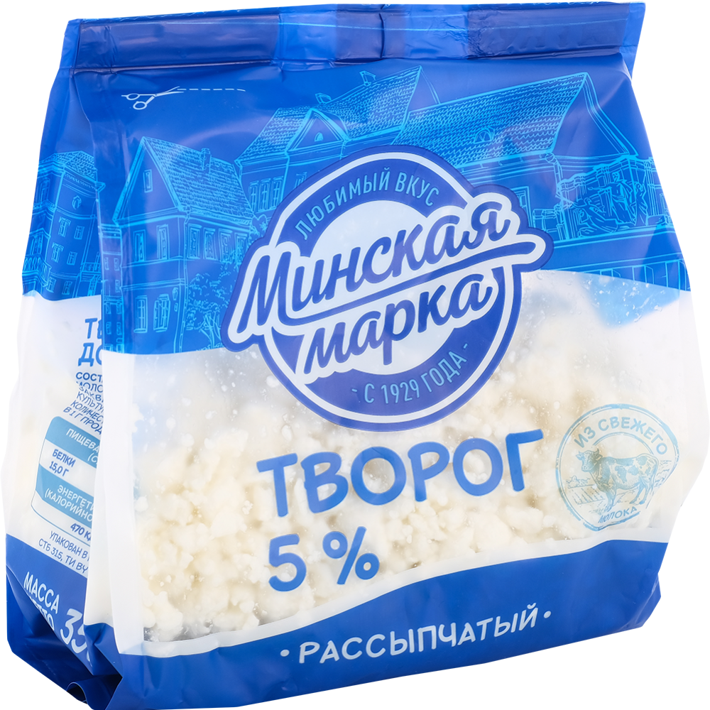 Творог «Минская марка» рассыпчатый, 5%, 350 г #0