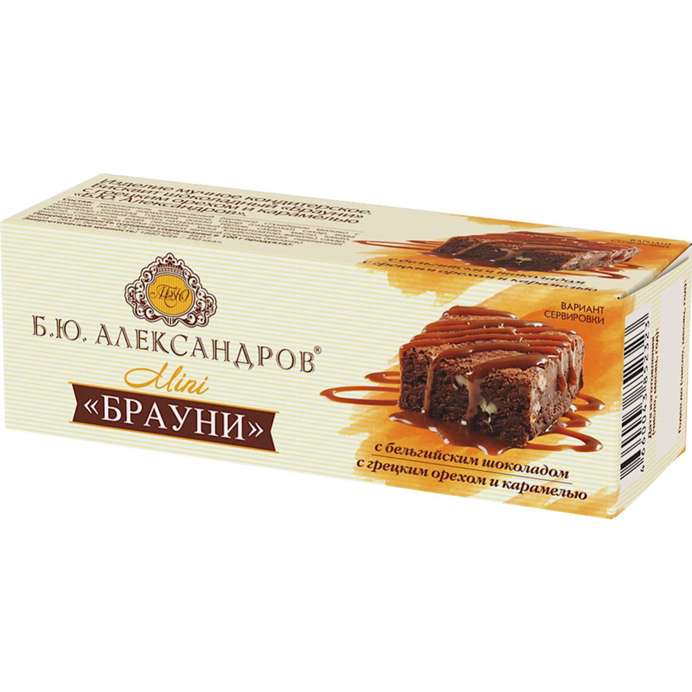 Десерт «А.Ростагрокомплекс» Брауни с грецким орехом и карамелью, 40 г #0
