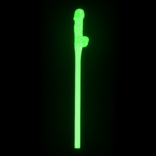 Трубочки светящиеся в темноте Glow in the Dark Willy Straws 9 шт