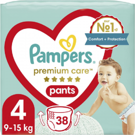 Под­гуз­ни­ки-тру­си­ки «Pampers» Premium Care 9-15 кг, Размер 4, 38  шт