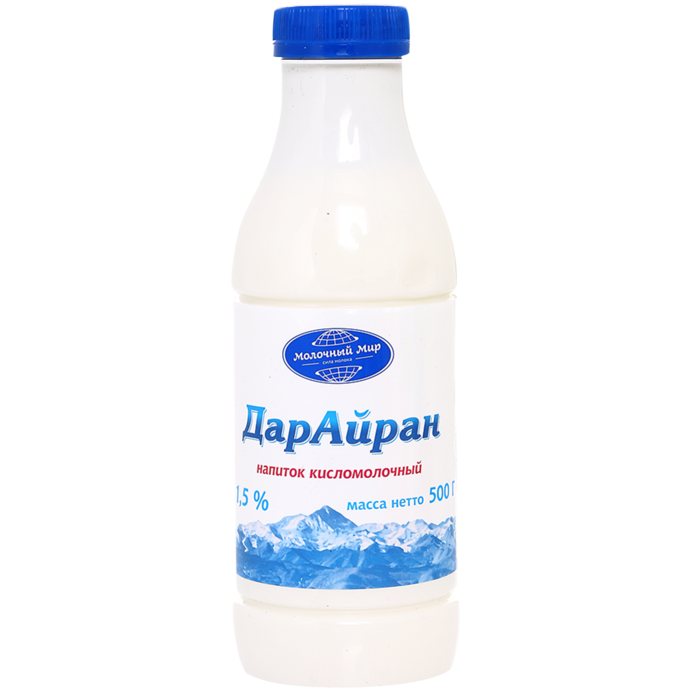Напиток кисломолочный «Молочный мир» ДарАйран, 1.5%, 500 г #0