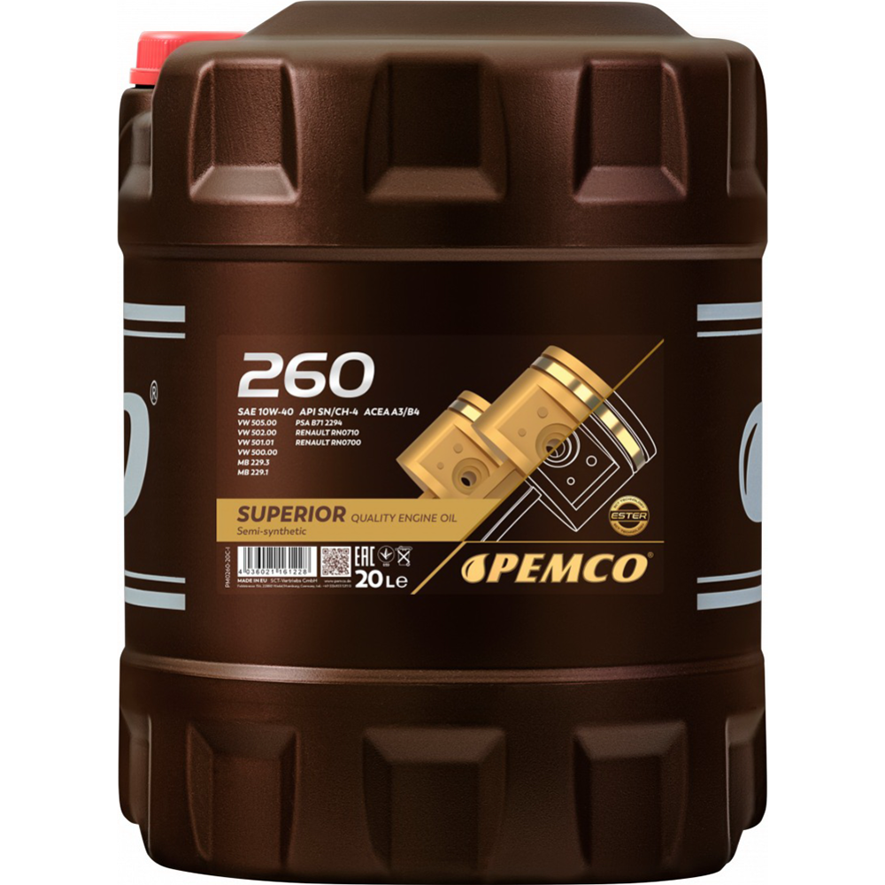 Моторное масло «Pemco» 260 10W-40 SN/CH-4, 20 л