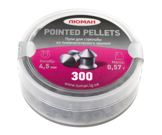 Пульки Люман Pointed pellets, 0,57 г 4,5 мм (300 шт)