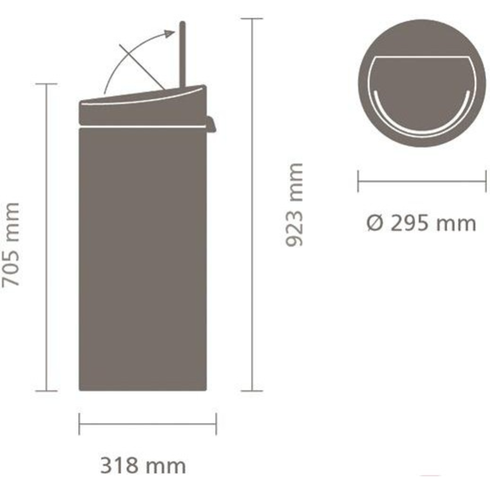 Мусорное ведро «Brabantia» Touch Bin New, 128967, 30 л