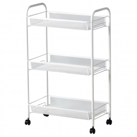 ТЕЛЕЖКА ДЛЯ ВАННОЙ КОМНАТЫ / BATHROOM TROLLEY, белый, металл, размер: 26*48*77 см