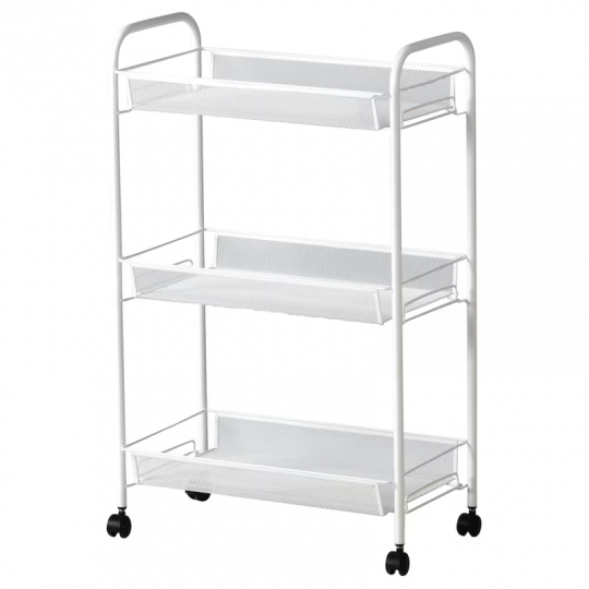 ТЕЛЕЖКА ДЛЯ ВАННОЙ КОМНАТЫ / BATHROOM TROLLEY, белый, металл, размер: 26*48*77 см