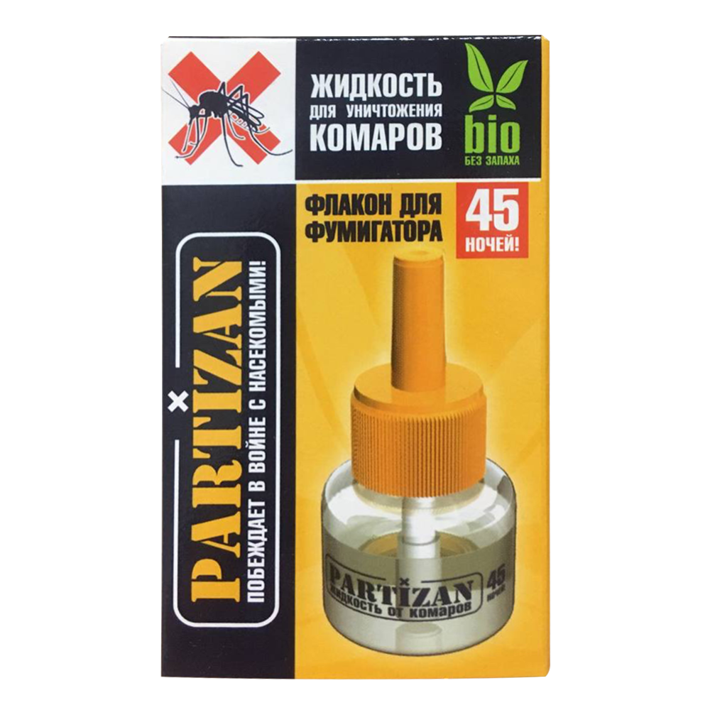 Жидкость «Partizan» для уничтожения комаров 45 ночей, 30 мл