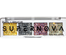 Палетка глиттеров Influence Beauty Supernova из 4 оттенков эффектный сияющий макияж 1.6г