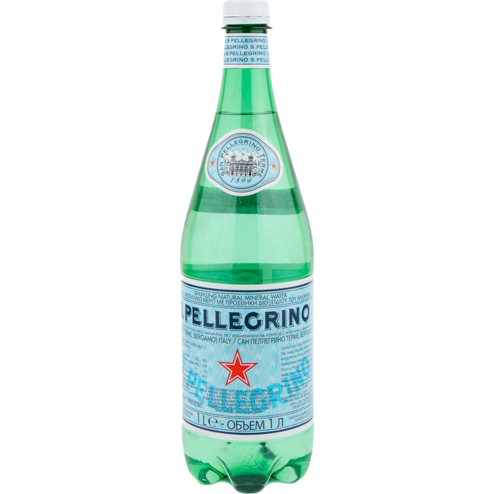 Вода минеральная газированная «S. Pellegrino» столовая, питьевая, природная, 1 л #0