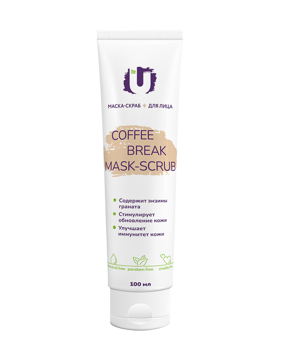 Маска скраб для лица The U Coffee Break Mask-Scrub обновление кожи 100мл