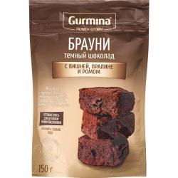 Мучная смесь «Gurmina» Брауни с вишней, пра­лине и ромом, 150 г