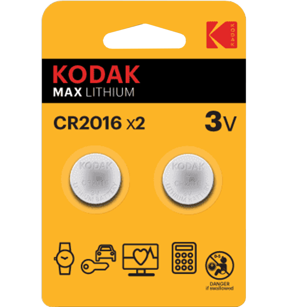 Комплект батареек «Kodak» CR2016-2BL, Б0037002, 2 шт