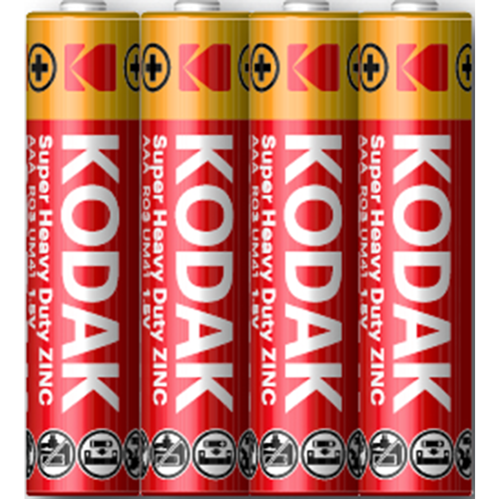 Комплект батареек «Kodak» Extra Heavy Duty, K3AHZ-S4 ААА, Б0005139, 4 шт #0
