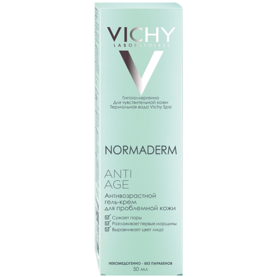 Крем-гель для лица «Vichy» Normaderm Anti-Age, признаки старения, 50 мл