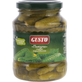 Огурцы «Gusto» маринованные  пикули, 340 г