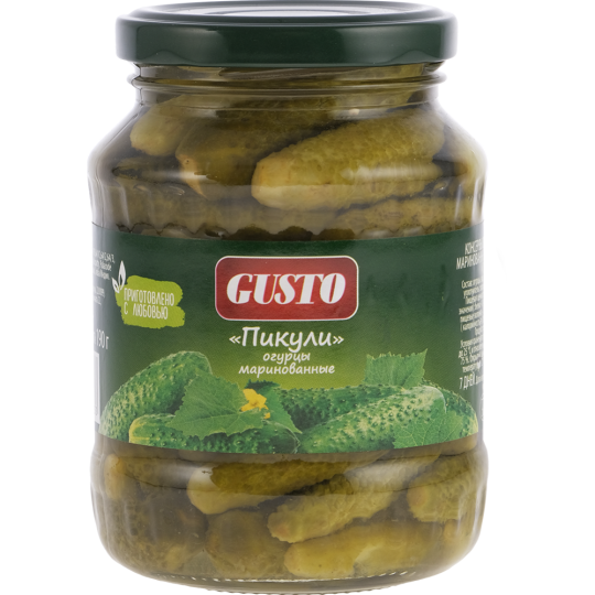 Огурцы «Gusto» маринованные  пикули, 340 г